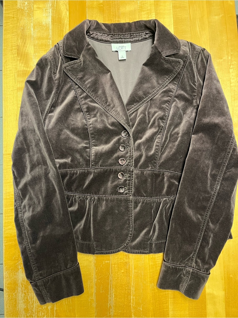 LOFT Velvet Blazer Jacket - Fitted Feminine Autumn Chic Women’s 8